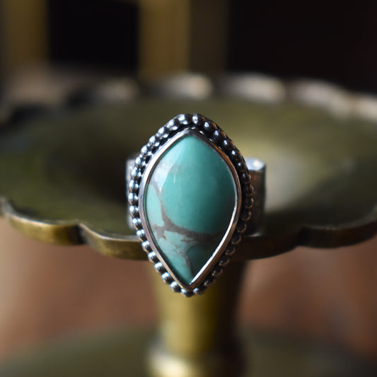 Australian Variscite Reticulated Band Ring - size 8.5