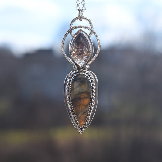 Labradorite and Garden Quartz Necklace