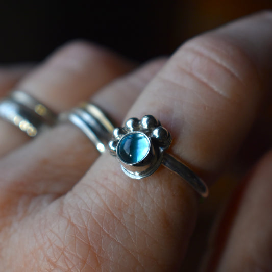 Swiss Blue Topaz Ring - Size 7.5