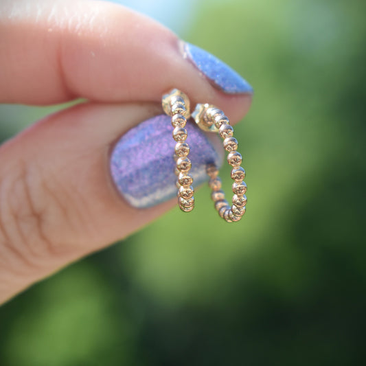 Gold-filled Bead Pattern Hoops