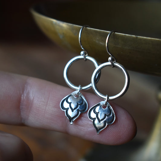 Flourish Hand Stamped Earrings
