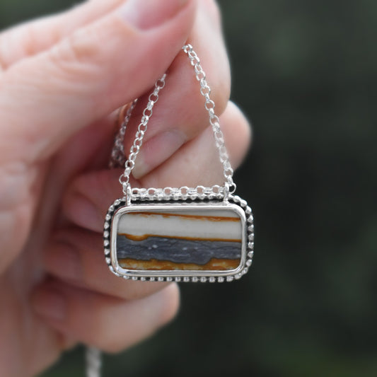 Starry Night Picture Jasper East/West Necklace