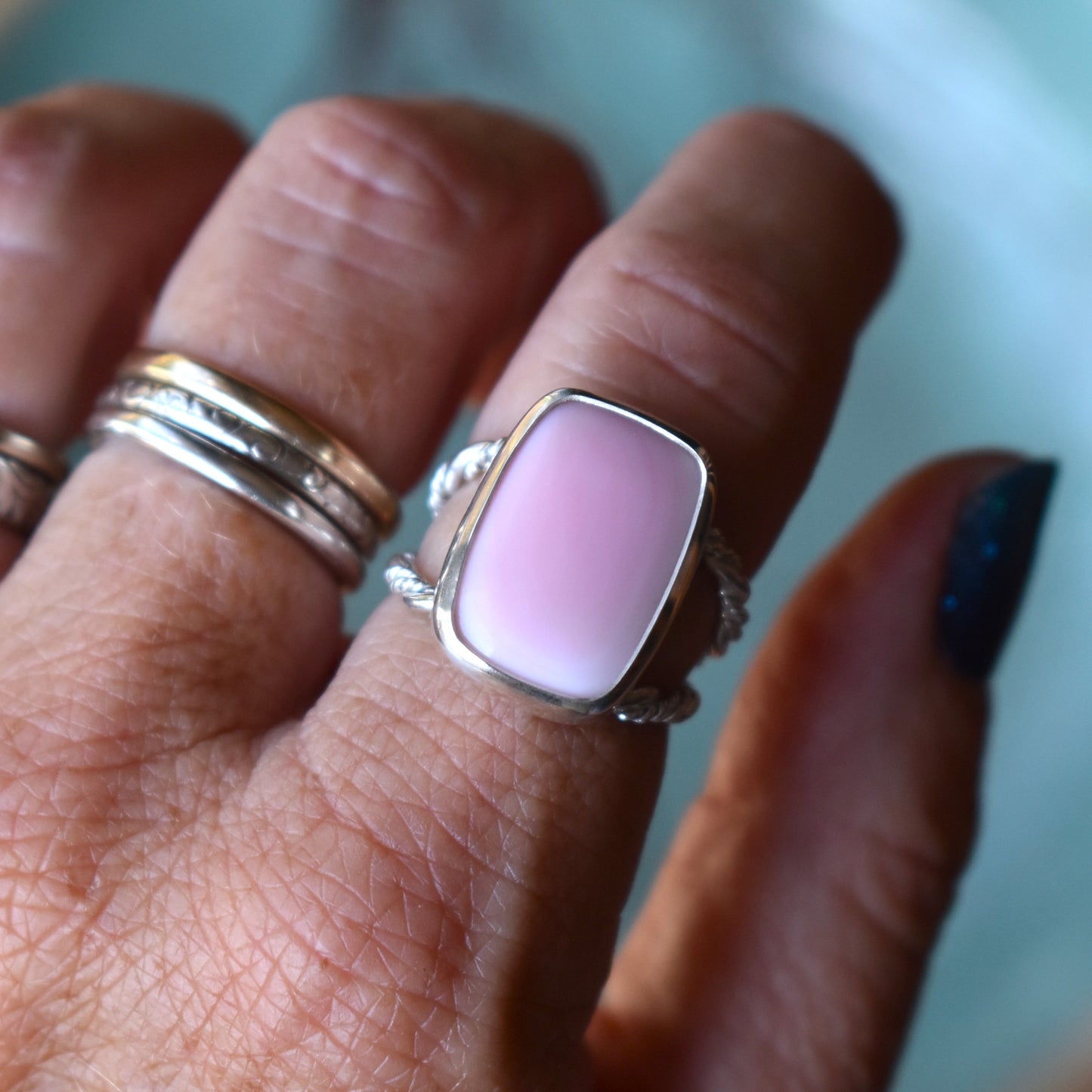 Pink Conch Shell Ring - Size 7