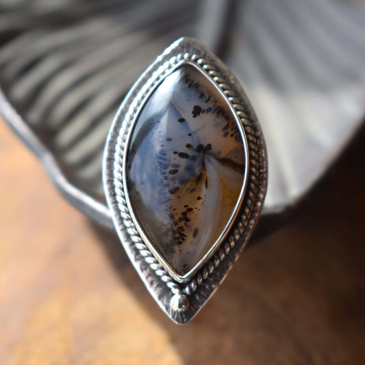 Montana Agate Statement Ring - size 8.25